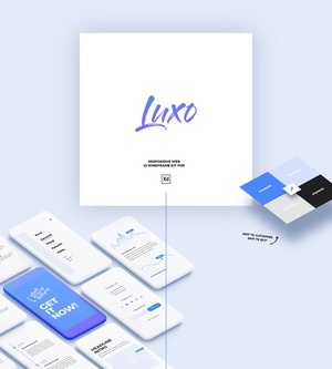Adobe XD Responsive Wireframe UI/UX Design Kit – Luxo