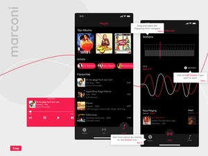 Radio App UI with 80s Theme