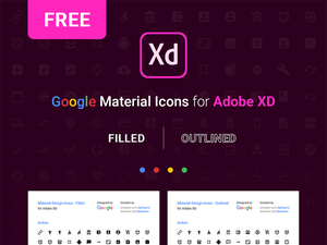 Icônes de matériau pour Adobe XD