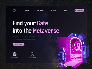Page de destination de Metaverse Analytics - Metastudio