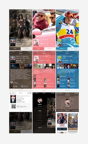 Movie App UI – Adobe XD Prototyping Screens