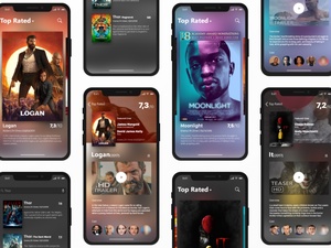 Movies Database Mobile App made with Adobe XD