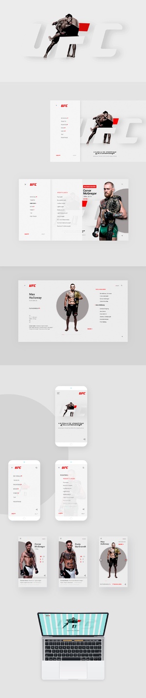 UFC Concept Site Adobe XD -Vorlage