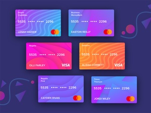 Modèles de carte de crédit virtuelle et de carte de débit XD