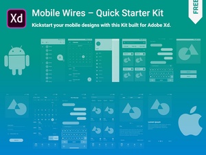 Kit de estructura alámbrica Adobe XD para aplicaciones móviles