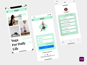 Diseño de interfaz de usuario de la aplicación de yoga - Yogax