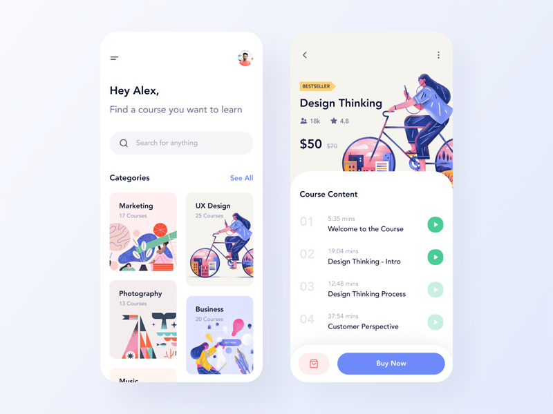 Online Courses App UI