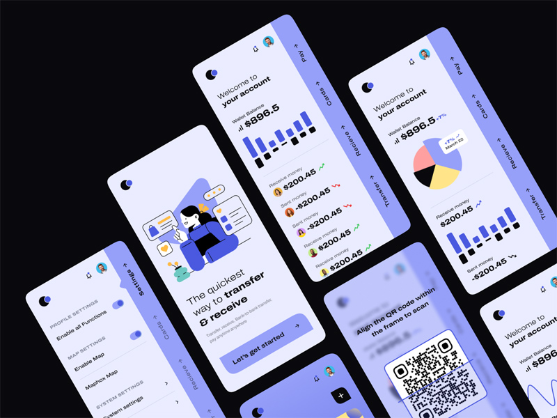 UI de la aplicación de banca móvil