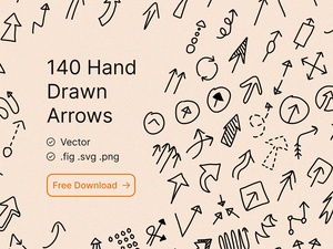 140 Hand-Drawn Arrows