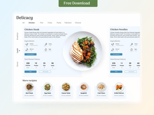 Food Recipes UI Dashboard