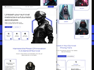 Futuristische Spielwebsite Landing Page