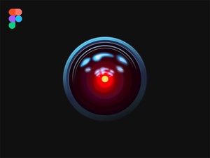 Иллюстрация HAL 9000, сделанная на фигме