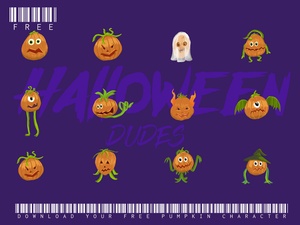 Halloween Pumpkin Characters Illustration