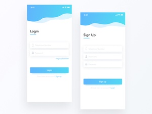 Login and Sign Up Screens