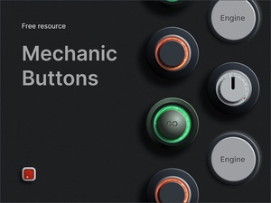 Botones de interfaz de usuario de inspiración mecánica