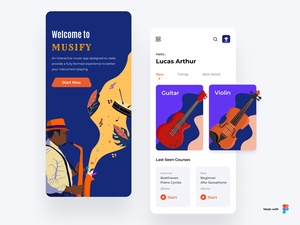 Learn To Play Instrument App Concept