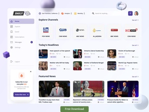 News Web App Dashboard Concept