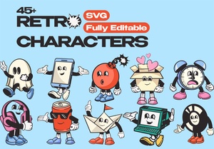 SVG Retro Characters