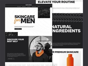 Шаблон веб -сайта по уходу за кожей для мужчин