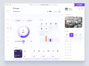 Smart Home Dashboard UI Concept – Freebie