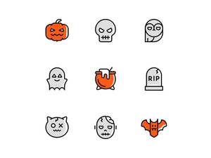 Ensemble d'icônes d'Halloween