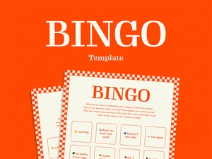 Plantilla de bingo de la placa de visión