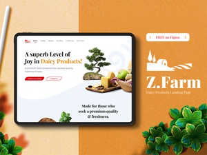 Modèle de site Web des produits laitiers - «Z.farm»