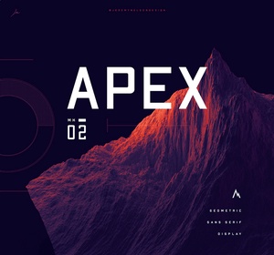 Apex MK2フォント - 幾何学的なディスプレイ書体
