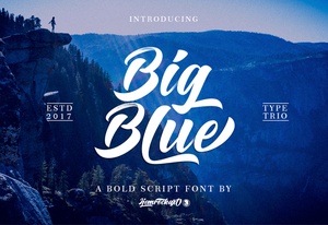 Big Blue Font Script Typeface