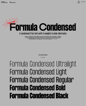 Формула конденсированный шрифт