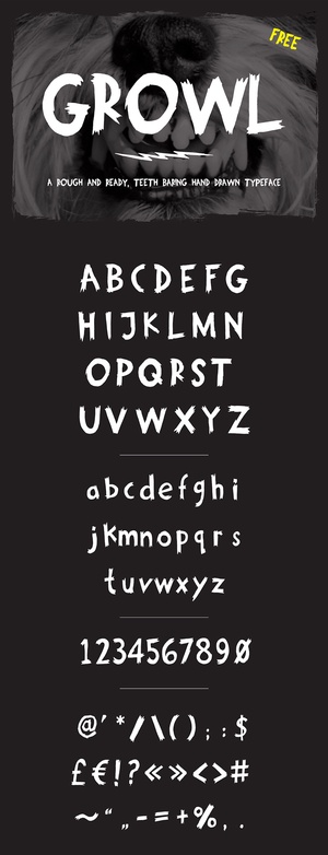 Growl Font – Free Handwritten Typeface