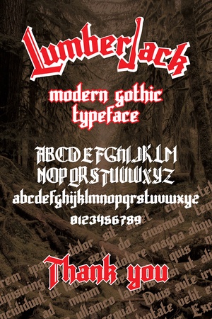Lumberjack -Schriftart - kostenlose gotische Typografie