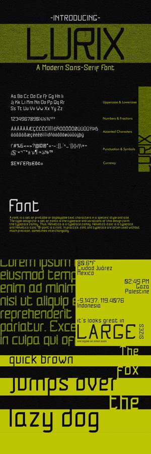 Font Lurix - современный шрифт