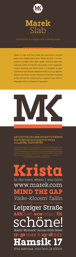 Шрифт плиты Marek - Type Family