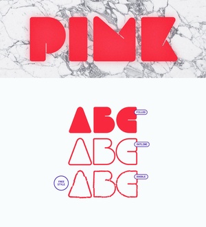 Розовый шрифт - семейство типа каракули
