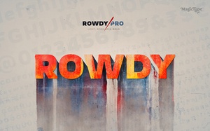 Rowdy Pro Font - шрифт на латинском дисплее