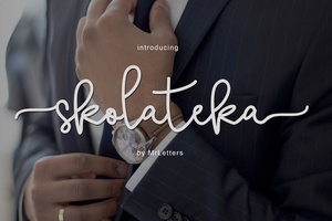 Шрифт скрипта Skolatka - бесплатный каллиграфия шрифт
