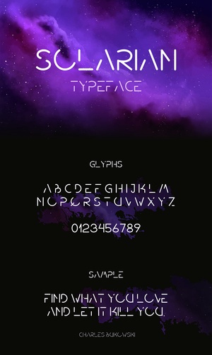 Fuente solaria - tipografía de espacio