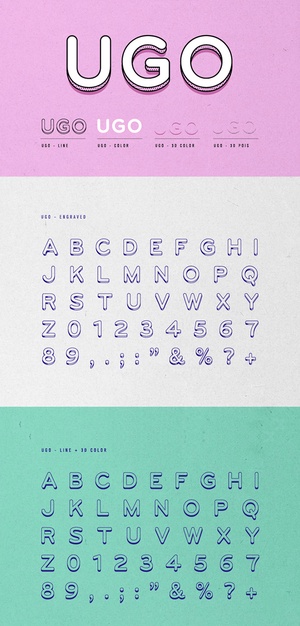 UGO Font – Engraved Typeface