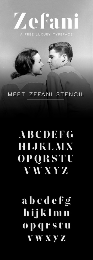 Font Zefani - Famille de type élégante et luxueuse