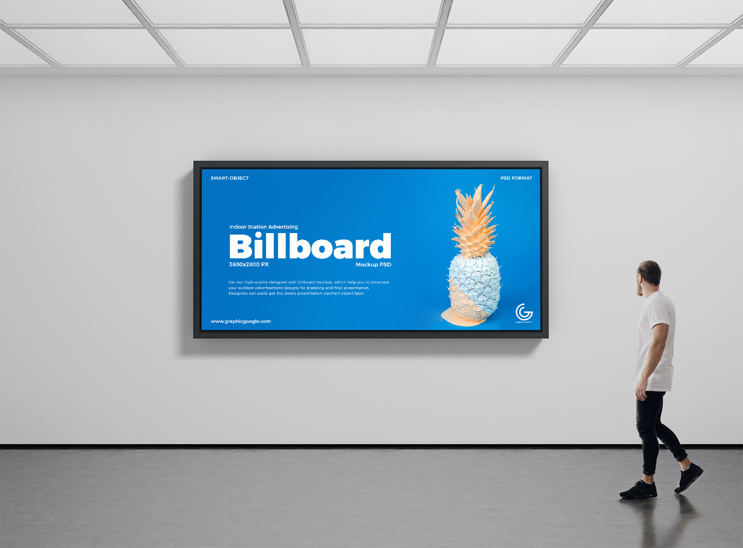 Indoor Station Advertising Billboard Mockup