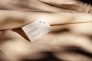 3 Mockups of Business Card on Linen Fabric