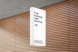 3 Mockups of Rectangle Hanging Sign