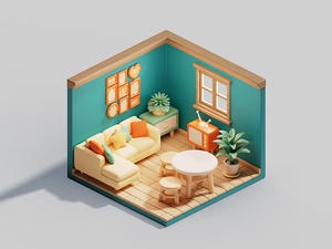 Isometric Room Illustration