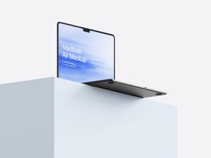 4 Angles of MacBook Mockups on the Table