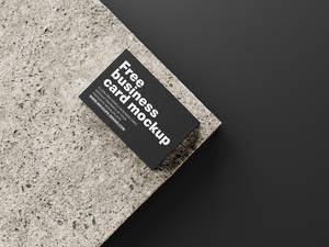 4 Shots of Business Card Mockup on Stone