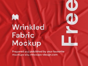 4 Wrinkled Fabric Mockups in Close-up Sight