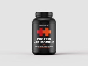 8 Mockups of Rounded Protein Jars