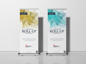 Exhibition Stand Roll-Up Banner Mockup