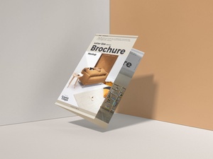 Letter Size Half Fold Brochure Mockup